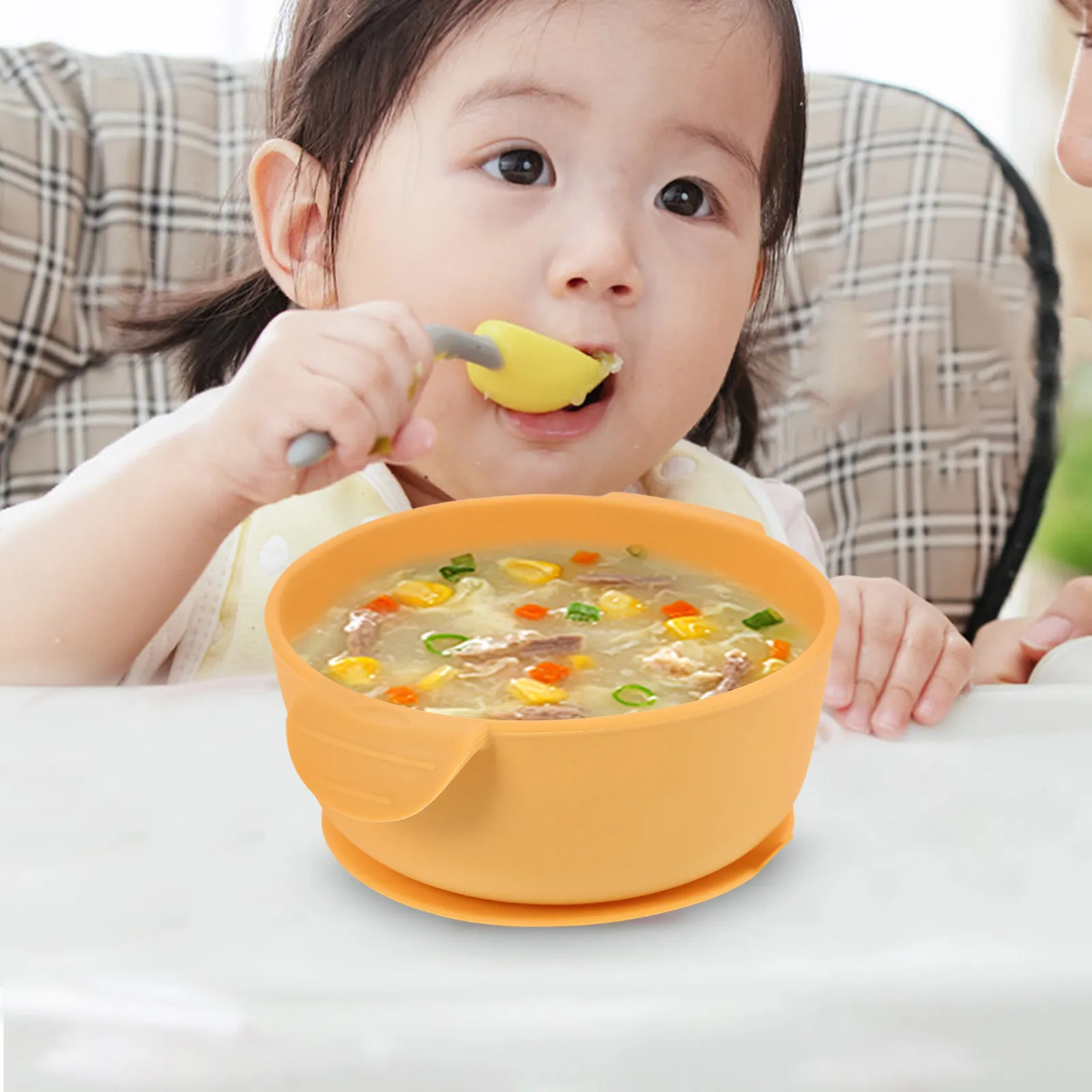 

Silicone Baby Bowl with Strong Suction Base Anti-Slip Food Grade Dishwasher Safe for Toddler Feeding