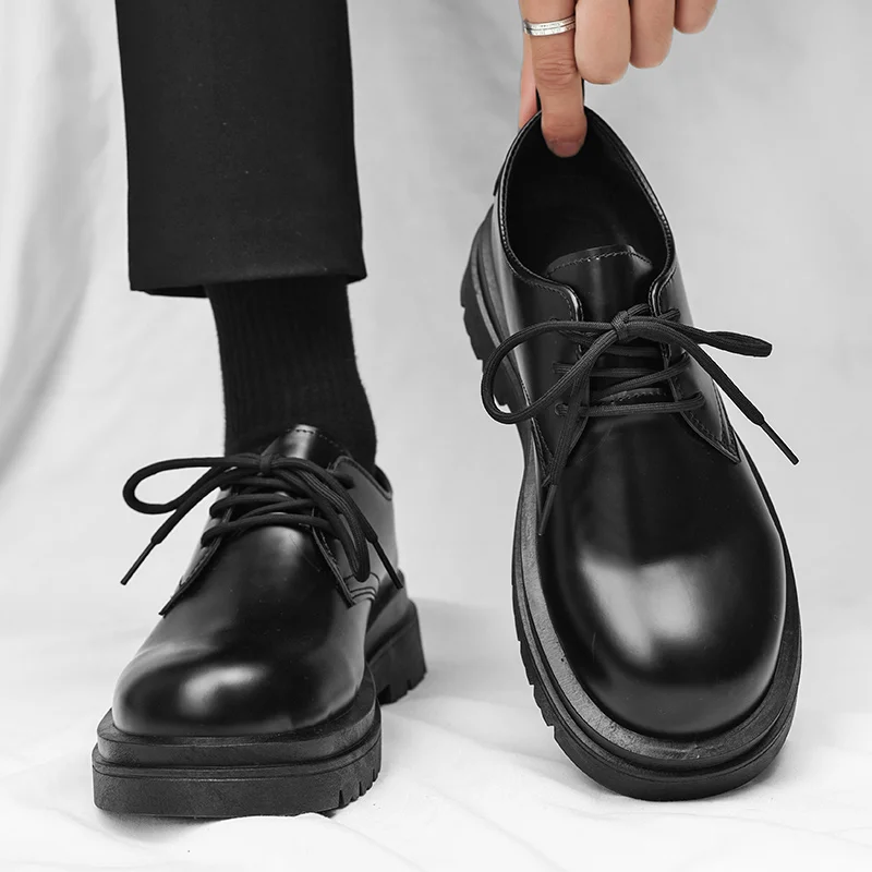 

Мужские повседневные лоферы из искусственной кожи # Мужские деловые британские уличные туфли класса люкс, черные мокасины для вождения, большие размеры 45-46