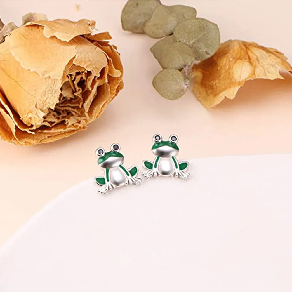 Cute Cartoon Frog Ear Studs Fashion Girl Party Jewelry Accessories Creative Women\'s Animal Earrings Exquisite Birthday Cute Gift