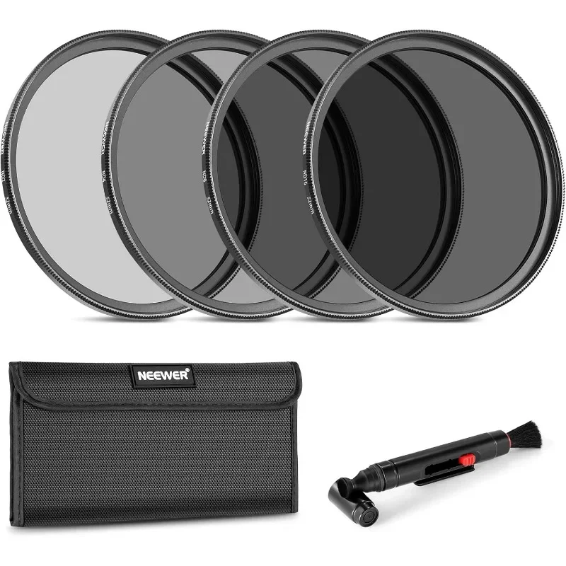 

52mm ND Lens Filter Kit: ND2 ND4 ND8 ND16, Lens Cleaning Pen, Filter Pouch Neutral Density Filter and Accessory Kit Compatible