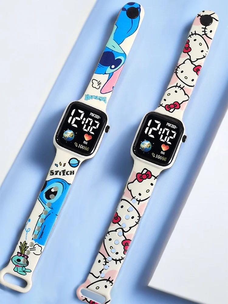 Hello Kitty relógio digital para crianças, novos relógios ponto para meninas, Reloj Para Niña