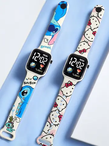 New Stitch Children Watches Girls Reloj Inteligente Para Niños Niña Reloj Hello Kitty Digital Watch Women Relógio Infantil