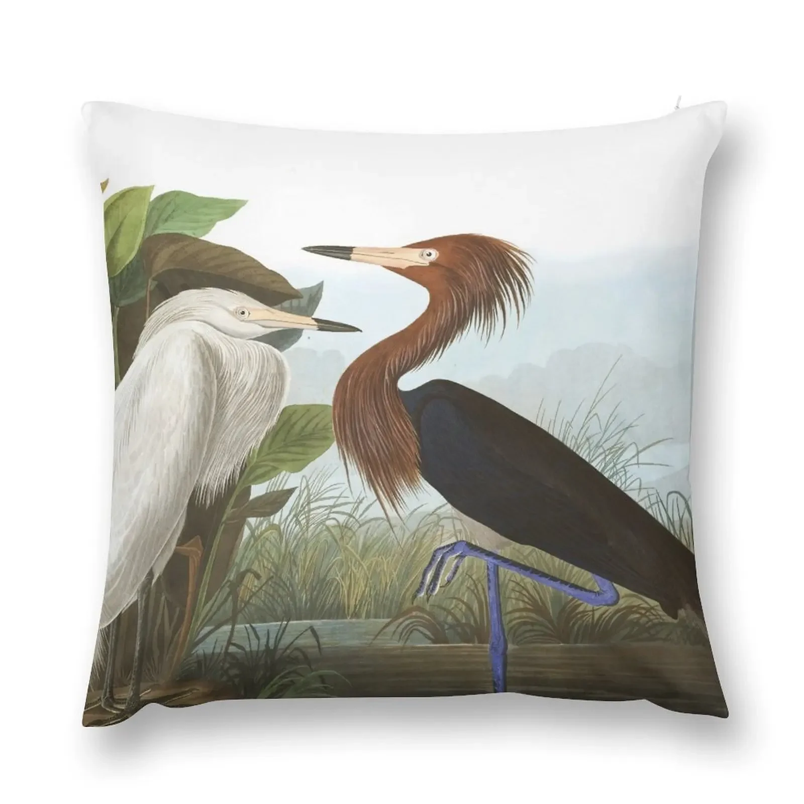 Reddish Egret - John James Audubon Throw Pillow Christmas Pillows Christmas Covers For Cushions pillow