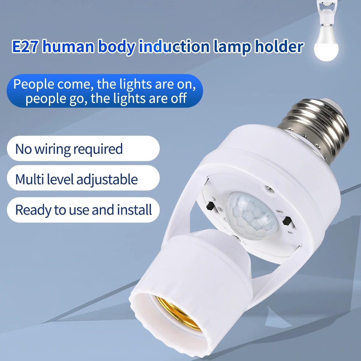 Motion SensorLamp Holder Automatic NightSensor Lamp Head Infrared Sensor Lamp Head