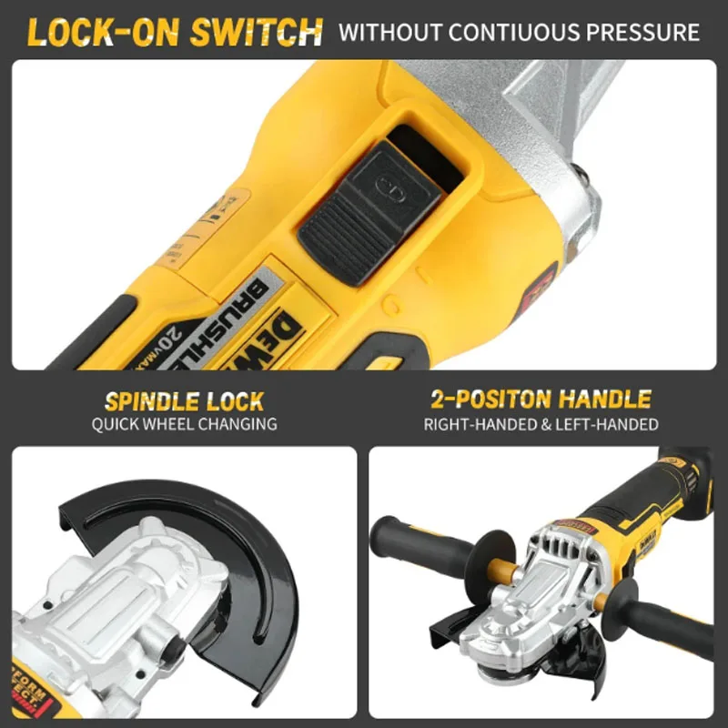 DEWALT DCG405FN 20V Max Cordless Brushless Angle Grinder 125mm Wheel for Metal Stone Cutting Surface Grinding Polishing