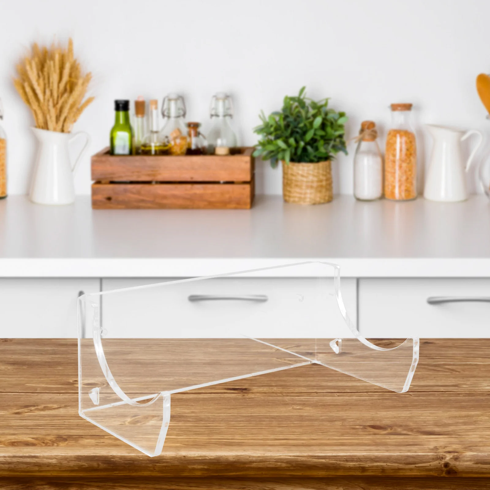 2 Pcs Hook Rolling Pin Stand Display Acrylic Wall Mount Hanger Clothes Hanging Rack