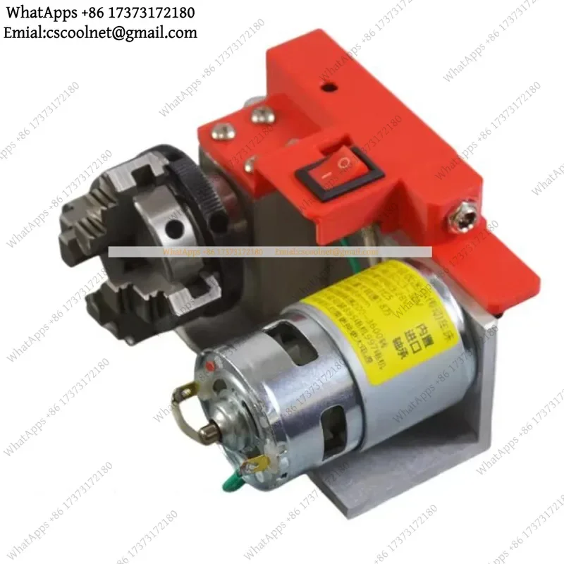 JS02 Miniature Wood Lathe with 4-Jaw Chuck and 775 Motor DIY Woodworking Tools Set