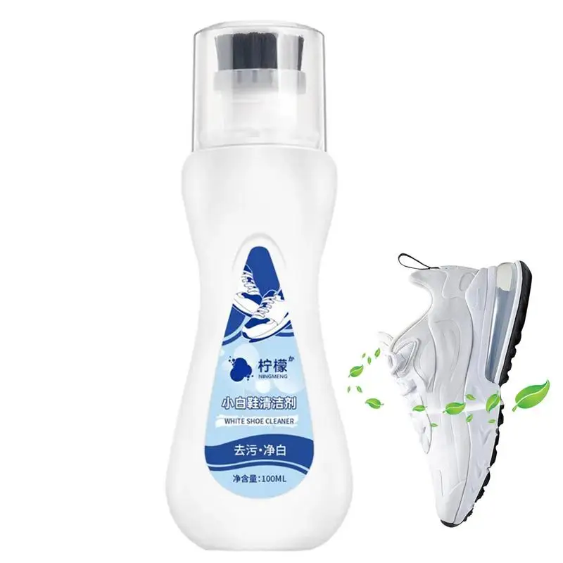 100ML Portable White Shoe Cleaner Sneaker Shoe Cleaner With Brush Shell Shoes Cleaning Accessories Shoes Cleaning Agent