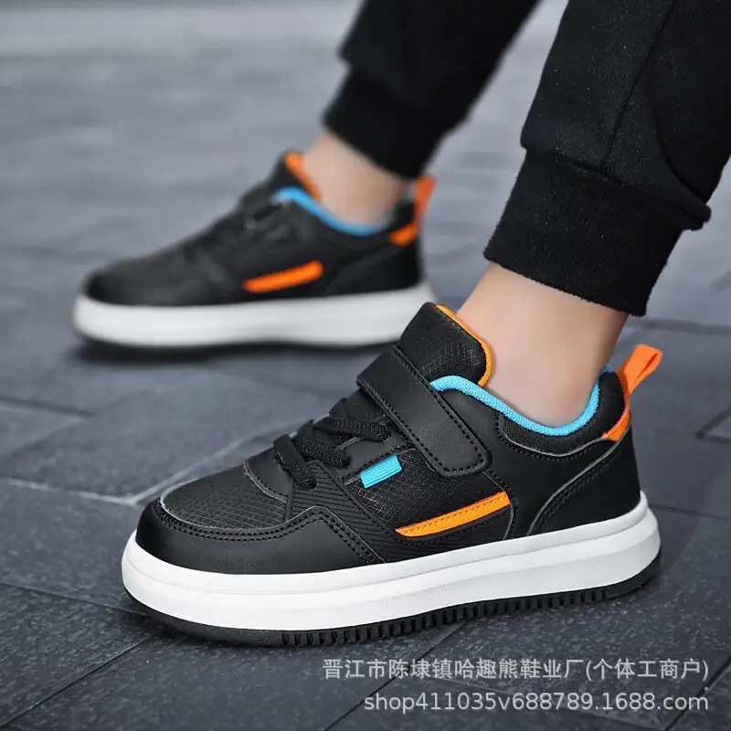 

Kawaii Casual Shoe Fashion Childrens Shoe Wholesale Kids Sneakers Leather Waterproof Anti Slip Running Shoes Big Children White