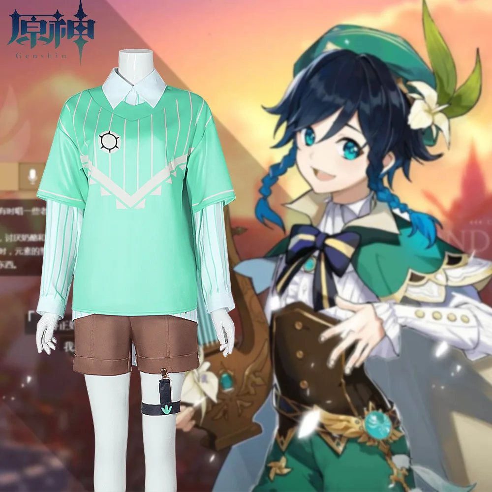 

Набор повседневного повседневного косплей-костюма для персонажа Венди от Genshin Impact тематический «Спраздник богов»