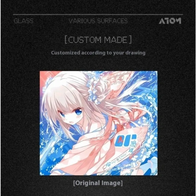 

Коврики для мыши из закаленного стекла для розового аниме для девочек, настольный коврик для ПК, FPS, игровой коврик для мыши, гладкая поверхность, игровые аксессуары, подарок