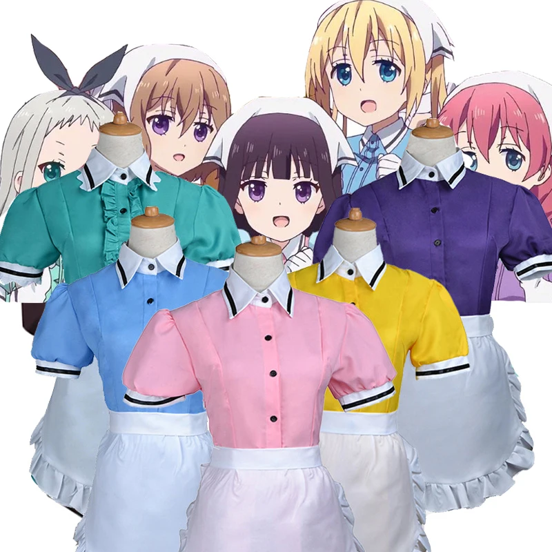 

Blend S Cosplay Costume Hinata Kaho/Hideri Kanzaki/Maika Sakuranomiya/Amano Miu/Mafuyu Hoshikawa Maid Uniform For Women Girl