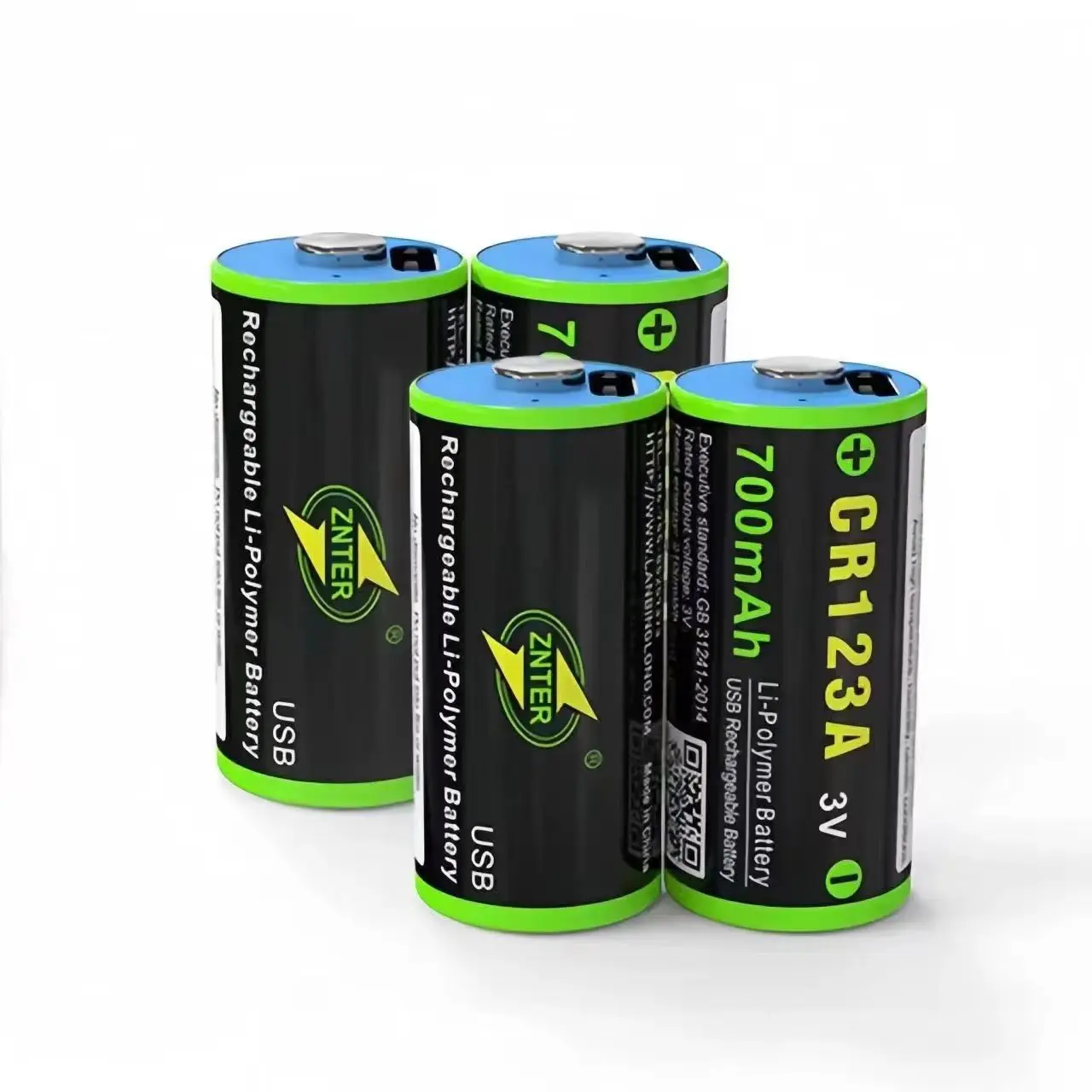 CR123A Rechargeable Battery 700mAh 3.0V Lithium Battery USB Battery Charged via Type-C Charging Cable