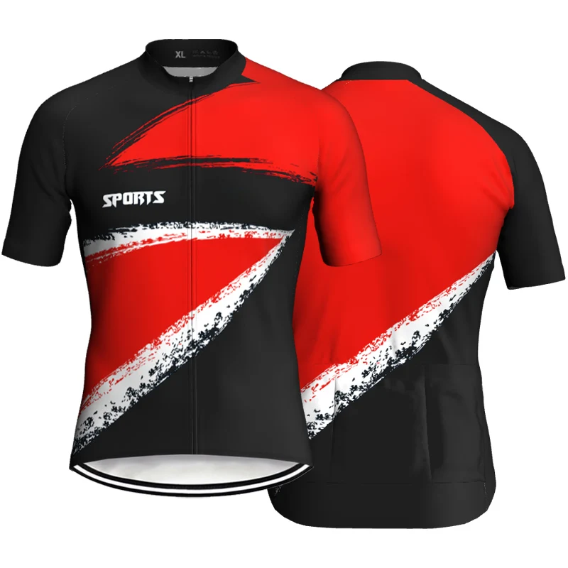 

Cycling Jersey, Outdoor Short MTB Shirt, Black Red Jersey, Rider's Shirt, Bicycle Race Sportswear, Road Maillot Breathable Top