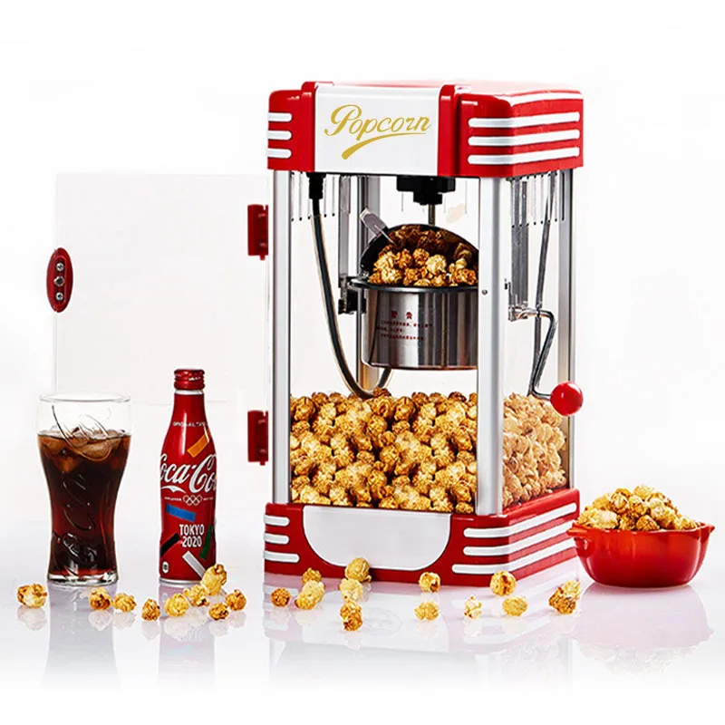 110V Popcorn Machine Household Automatic Electric Heating Popcorn Machine Small Corn-Popping Machine Cinema Camping