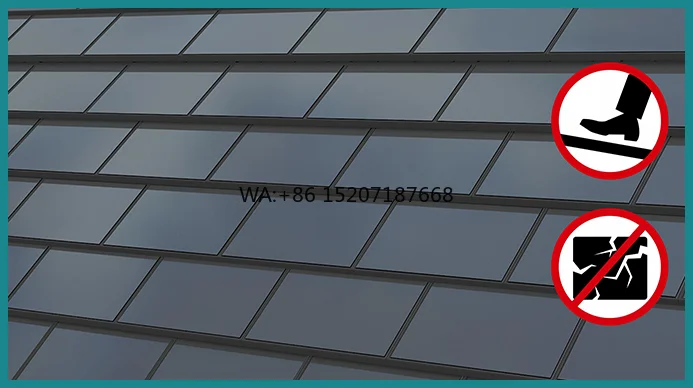 Slope Retrofit Durable Double Glass S-Si 1200x400mm Industrial Grade BIPV Solar Roof Tiles High Efficiency Modules for Flat