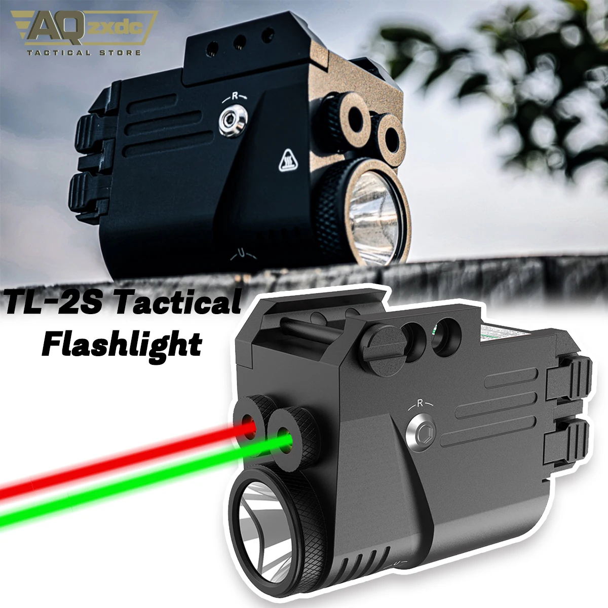 AQzxdc Hunting White Bright Mini Laser Sight Long Distance Powerful Airsoft Flashlight LED Hunting Outdoor Sports Accessories