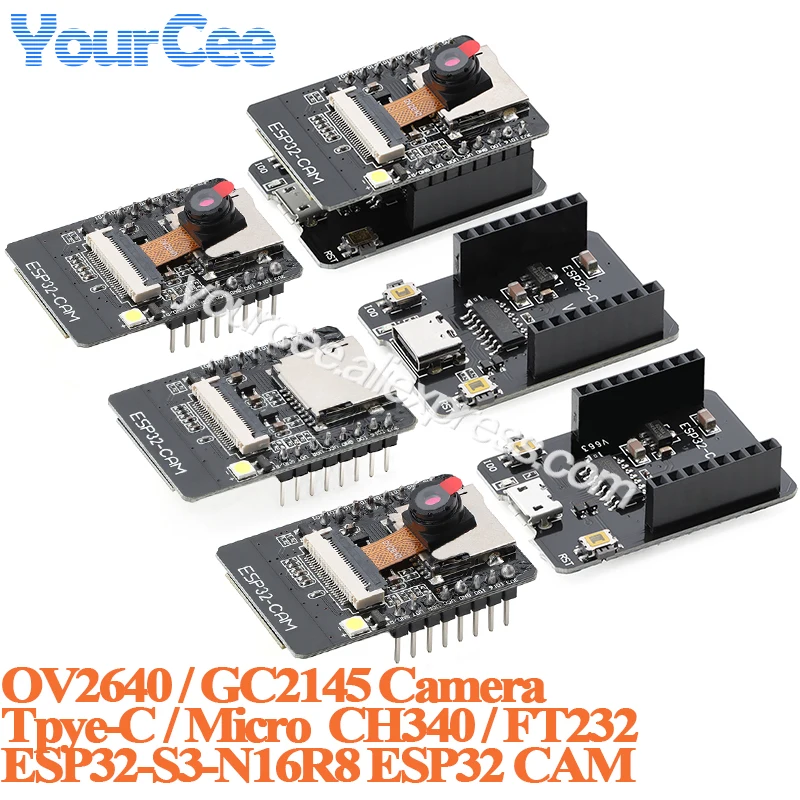 ESP32-CAM OV2640 GC2145 Camera Development Board Module CH340 FT232 Serial to WiFi Wireless Ble Adapter Board MICRO Type-C USB