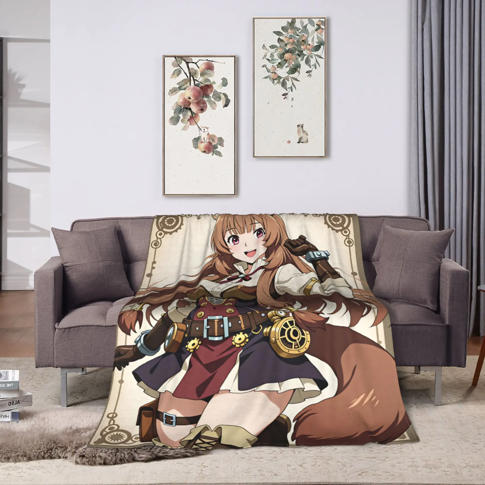 Raphtalia Super Warm Blanket  Camping Plush Bedding Throws Funny Couch Chair Flannel Bedspread Sofa Bed Cover