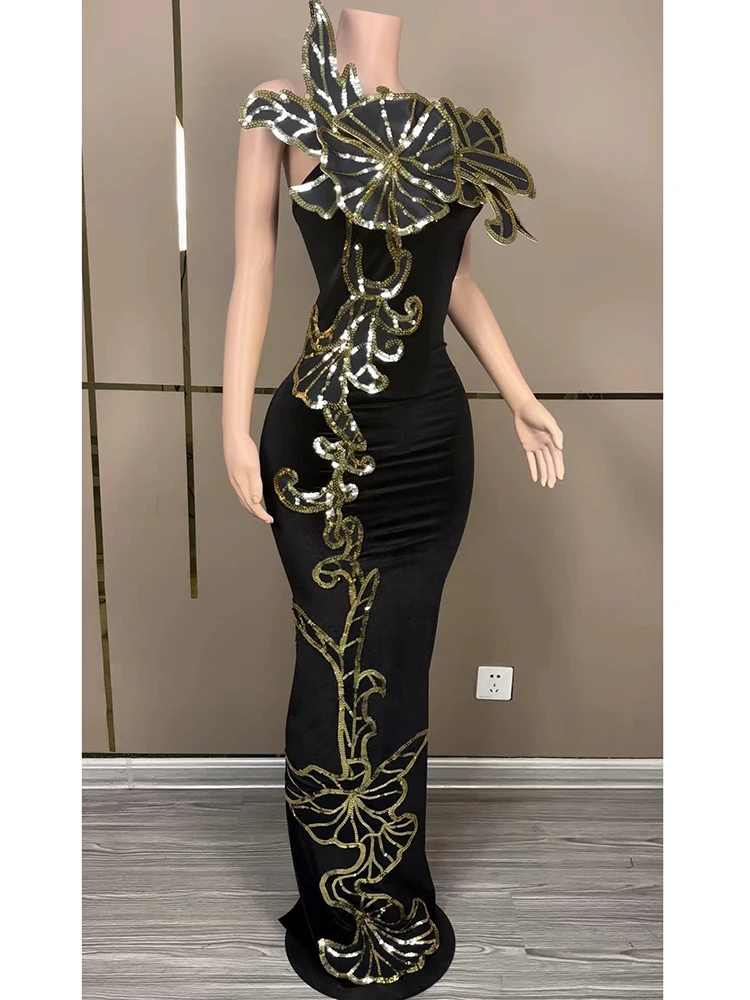 Flowers Tube Evening Party dresses drag costume sexy festival show costumes evening dress with stones Birthday Special Ocassion