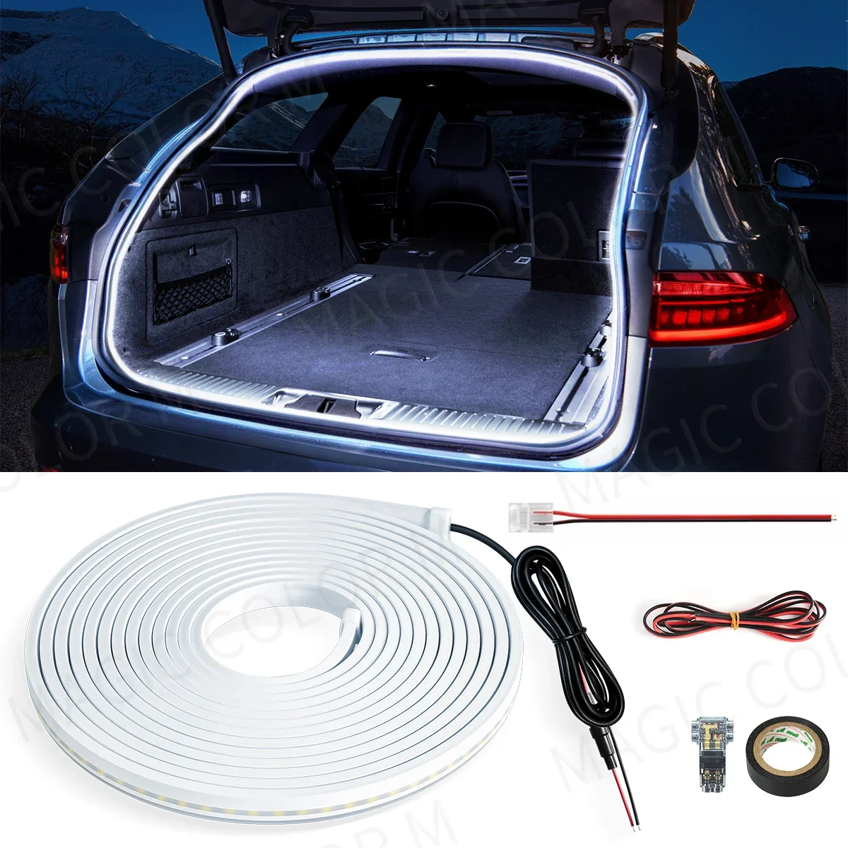 

5M Car Trunk Light For Tesla 3 Y S X Car Ambient Decorative Atmosphere Lamp Led Flexible Strip Universal Ultra-bright Interior