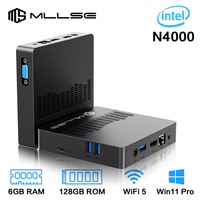 MLLSE Mini PC M2 Air Intel Gemini Lake N4000 Windows 11 6GB RAM 128GB ROM Dual-Band WiFi Bluetooth USB Mini Computer