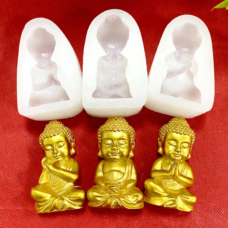 3D Buddha Silicone Candle Mold Church Maitreya Buddha Craft Plaster Epoxy Resin Making Supplies Diy Handmade Candle Making Kit