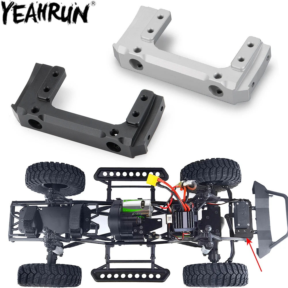YEAHRUN Metal CMS Servo Relocation Front Bumper Mount for 1/10 Axial SCX10 90047 Wrangler 90046 Cherokee Upgrade Parts