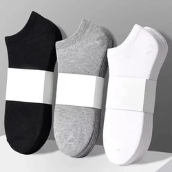 Wholesale Prices Unisex Women and Men Socks Breathable Sports Socks Solid Color Boat Socks Comfortable Cotton Ankle Socks White