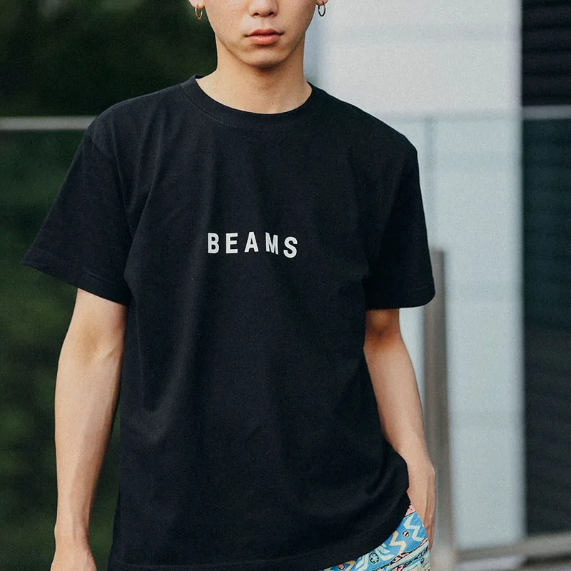 

（Miniso）BEAMS Cotton Tshirt For Men Streetwear Man T-shirt Print Woeen T Shirt Summer Men Cotton Oversized Men Clothing Tshirt