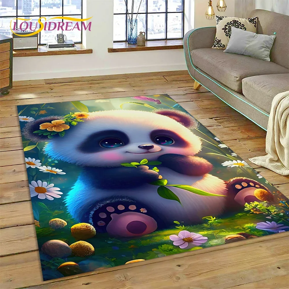 Cartoon Cute Panda Dream Animal 3D Carpet Rug for Bedroom Living Room Home Sofa Decoration,Children Game Large Decor Floor Mat