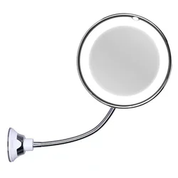 Wall Mirror Folding Arm Extend Bathroom Mirror Without Drill Swivel Bathroom Mirror Suction Arm Double Side Cosmetic Makeup 10X