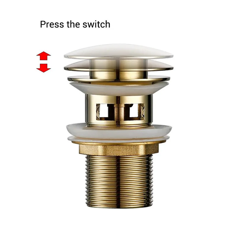 Bathroom Washbasin Bounce Sewer, Basin Gold Press Drain Valve