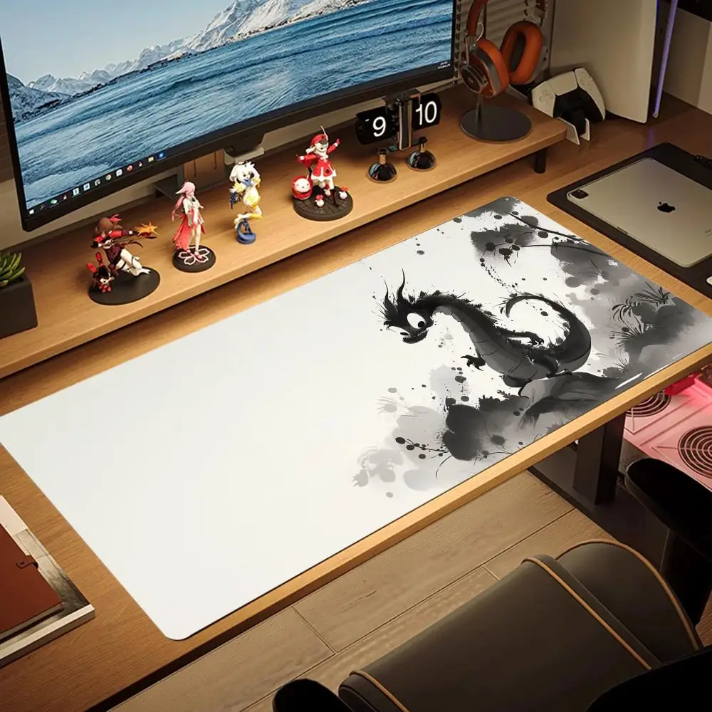 

Ink Cartoon Dragon mini PC mouse Mouse Pad Large phone MousePad XL Gaming Rubber Lock Desk Mat tablet Computer Gamer work office