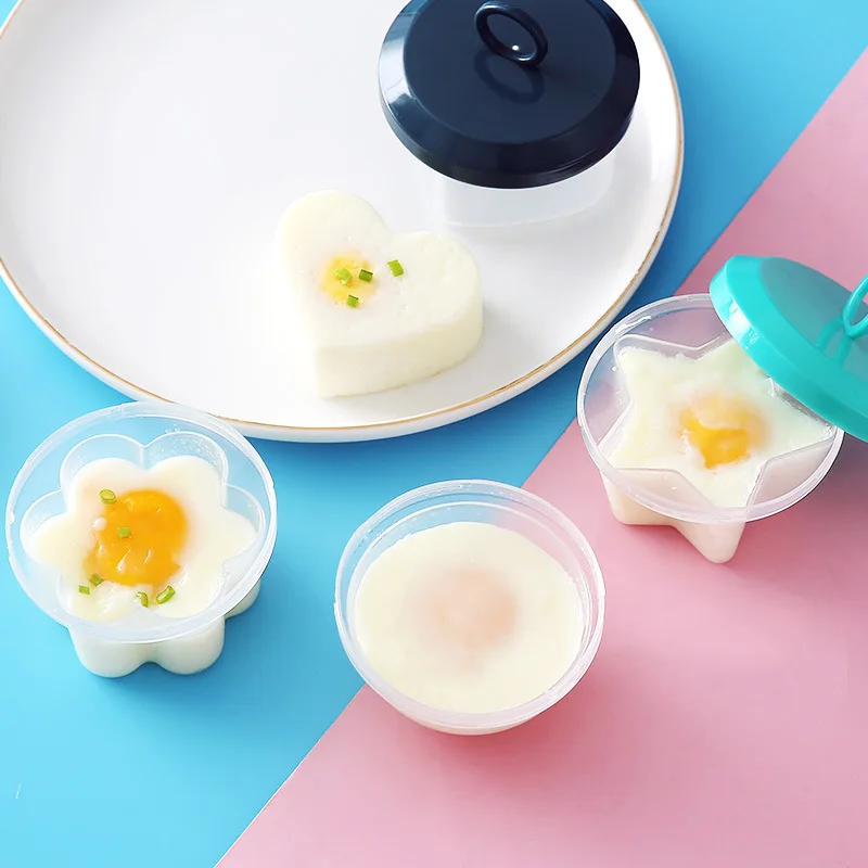 4Pcs/Set Egg Cooker With Brush Egg Boiler Poacher Egg Mold For Kid Baking Mold Kawaii Kitchen Kitchen Accessories