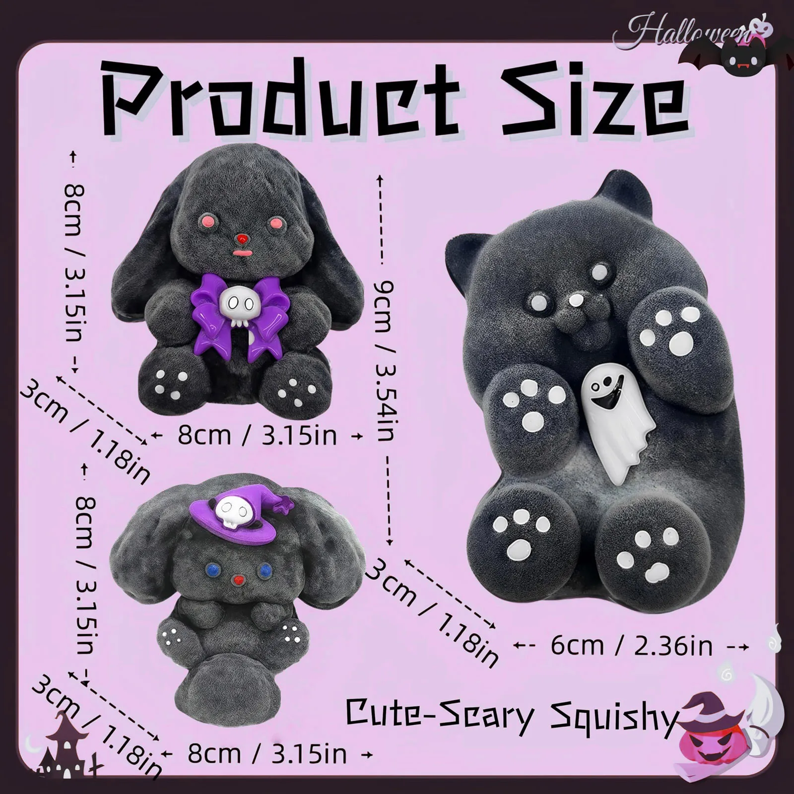 Jeux de saucisses 3 pièces, jouets d'halloween, peluche, jouets anti-Stress collants pour Halloween, sac à cadeaux, fête (flou), Skateboard