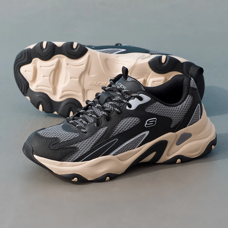 

Skechers Men's Sneakers D'Lites Panda Shoes Fashionable Thick-Soled Dad Shoes Wear-Resistant Casual Shoes 232496-Bkmt