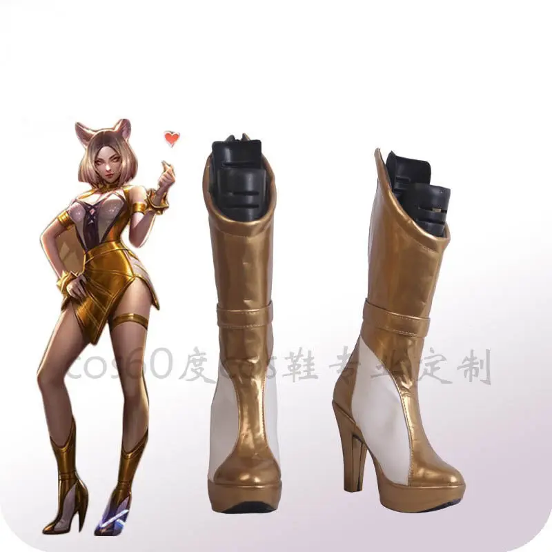 LOL KDA Ahri Akali Kaisa Evelynn Cosplay Shoes Boots Women Girl Christmas Game Halloween Party Costume Props view 3