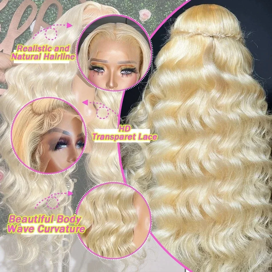 Blonde Lace Front Pruik Menselijk Haar Body Wave 13X6 Hd Lace Frontale Pruik 4X4 13X4 Lijmloze Pruiken 30 Inch Pre Geplukt Met Babyhaar