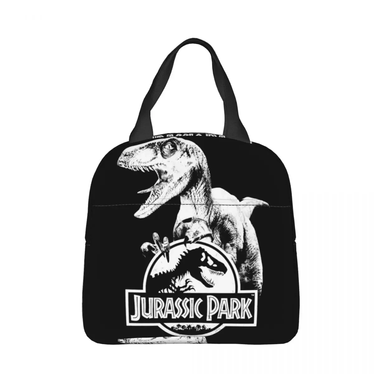 Jurassic Park Velociraptor Logo Insulated Lunch Bag Cooler Bag Lunch Container Large Tote Lunch Box for Men Women Work Travel