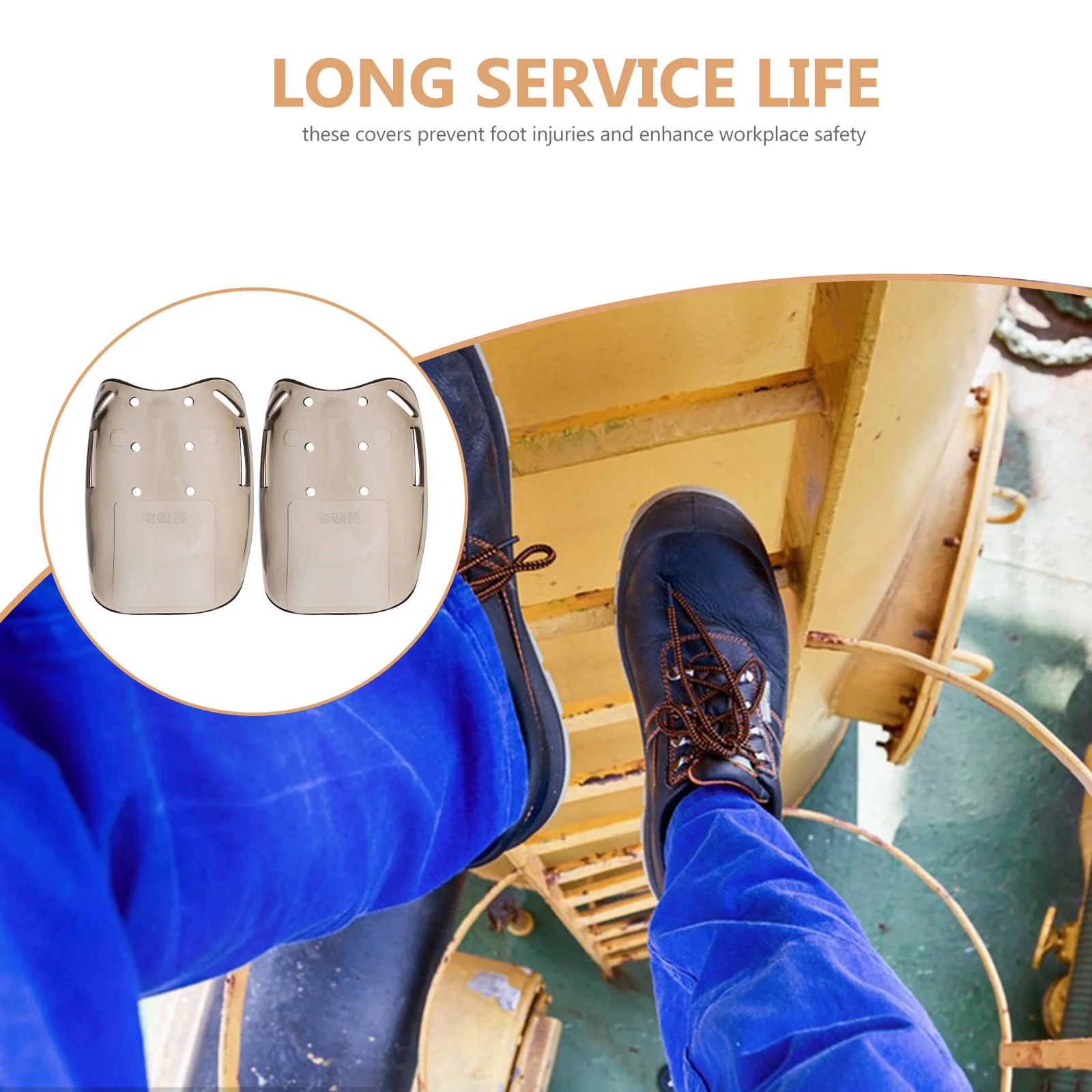 

2Pcs Transparent Safety Foot Cover Metatarsal Protector ABS Impact Resistant Work Boot Guard Shield Work Boot Guard Shield