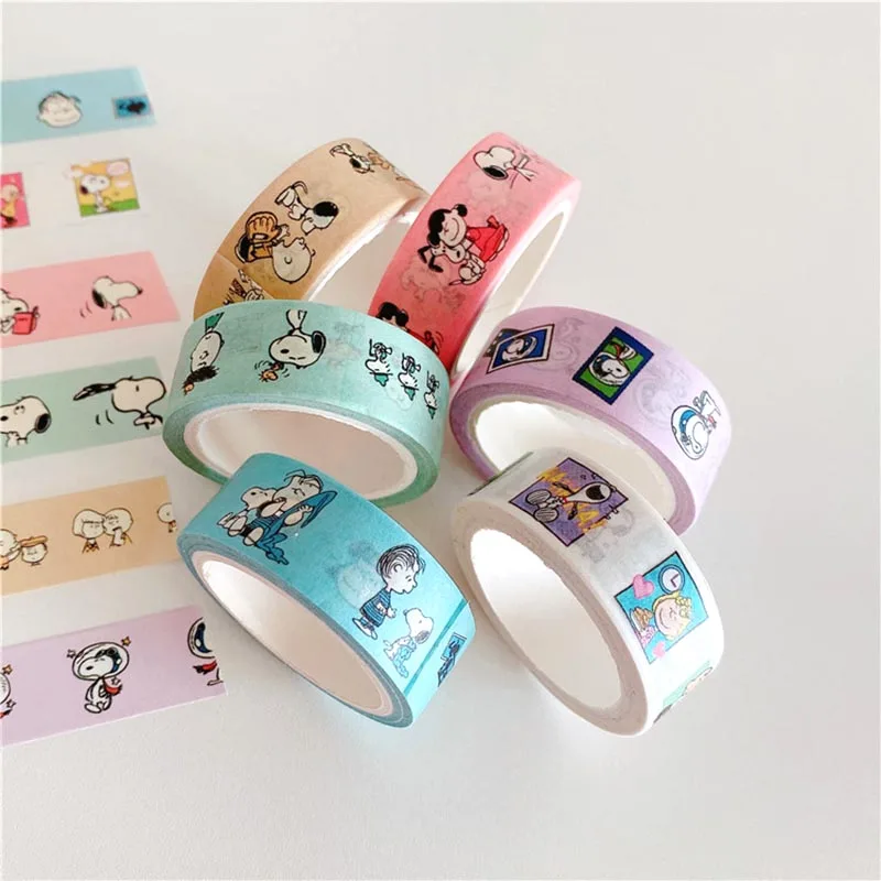 lot kawaii snoopy washi stickers tape cartoon scrapbooking faca voce mesmo diary decorative sealing sticker album stick label 12 pcs 01