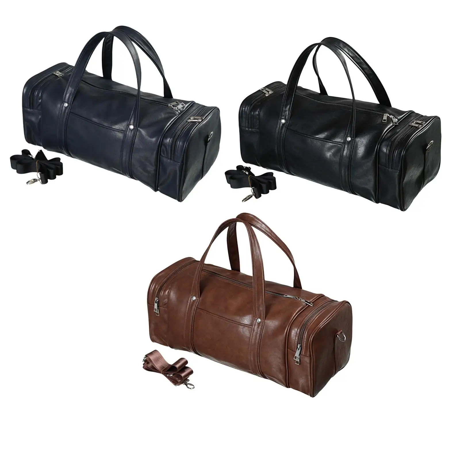 

Barrel Travel Bag PU Leather Lightweight Portable Handbag Duffle Bag for Workout Exercise Hiking Business Trips Sports Training
