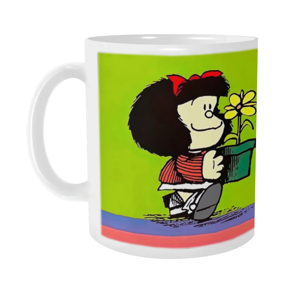 

Cartoon Mafalda Ceramics Coffee Mugs Tea Cup Milk Cups Gifts Drinkware Coffeeware