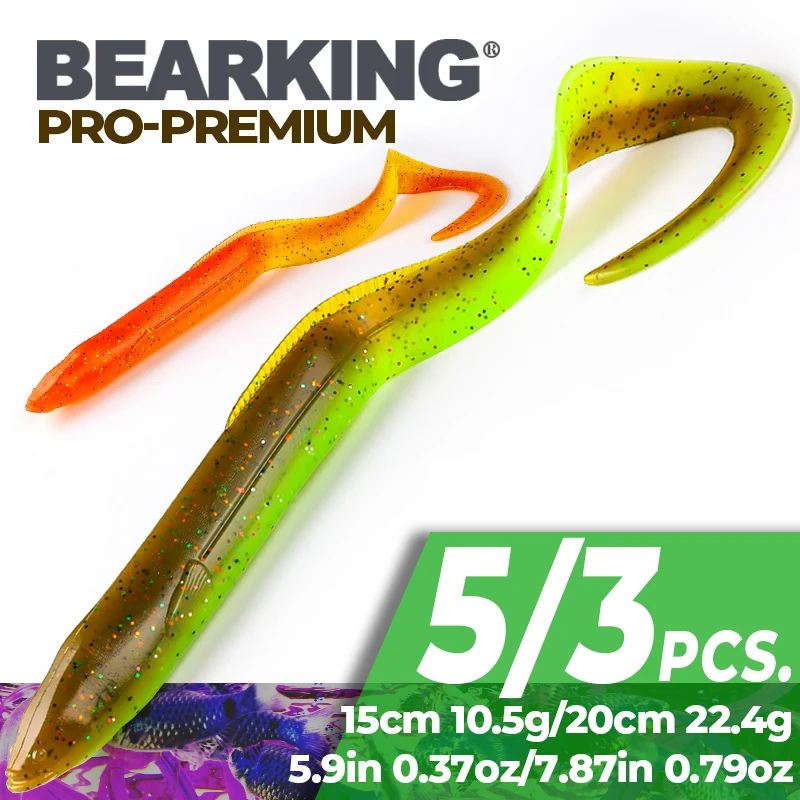 BEARKING PRO AAL Weiche Lockt 20cm 15cm Künstliche Lockt Angeln Wurm Silikon Bass Hecht Minnow Swimbait Jigging Kunststoff köder