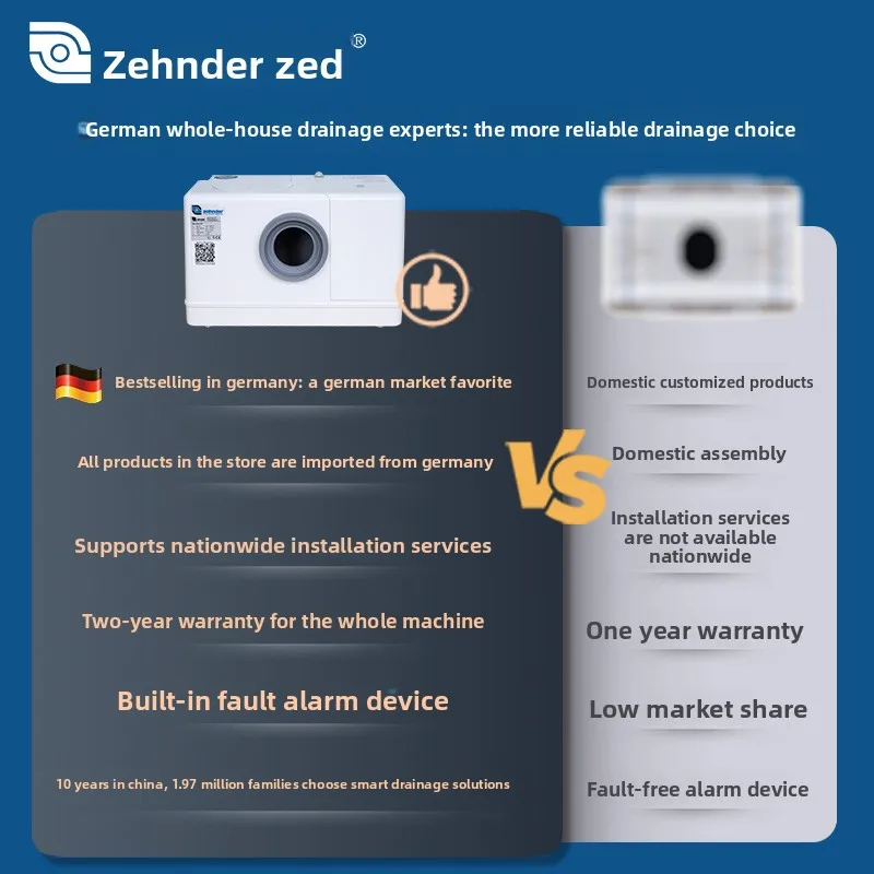 Zed Germany imported sewage lift pump villa basement toilet kitchen automatic cutting sewage elevator