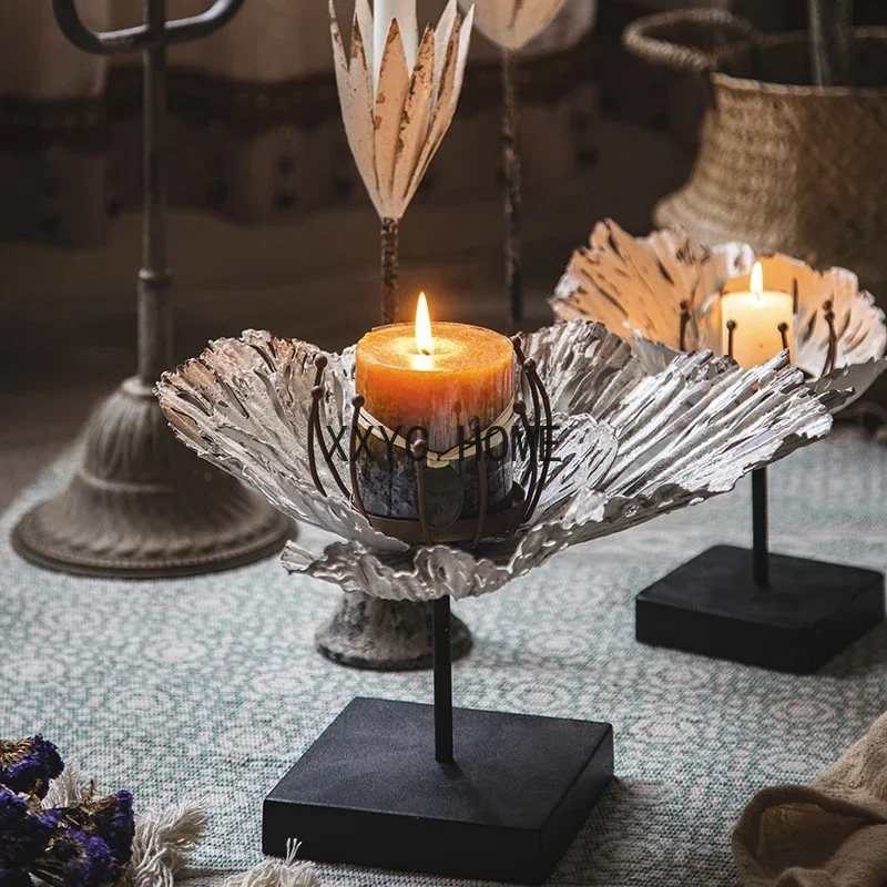 Picture 5: Dinner Lamp Props Nordic Romantic Candlestick Distressed Decorations B & B
