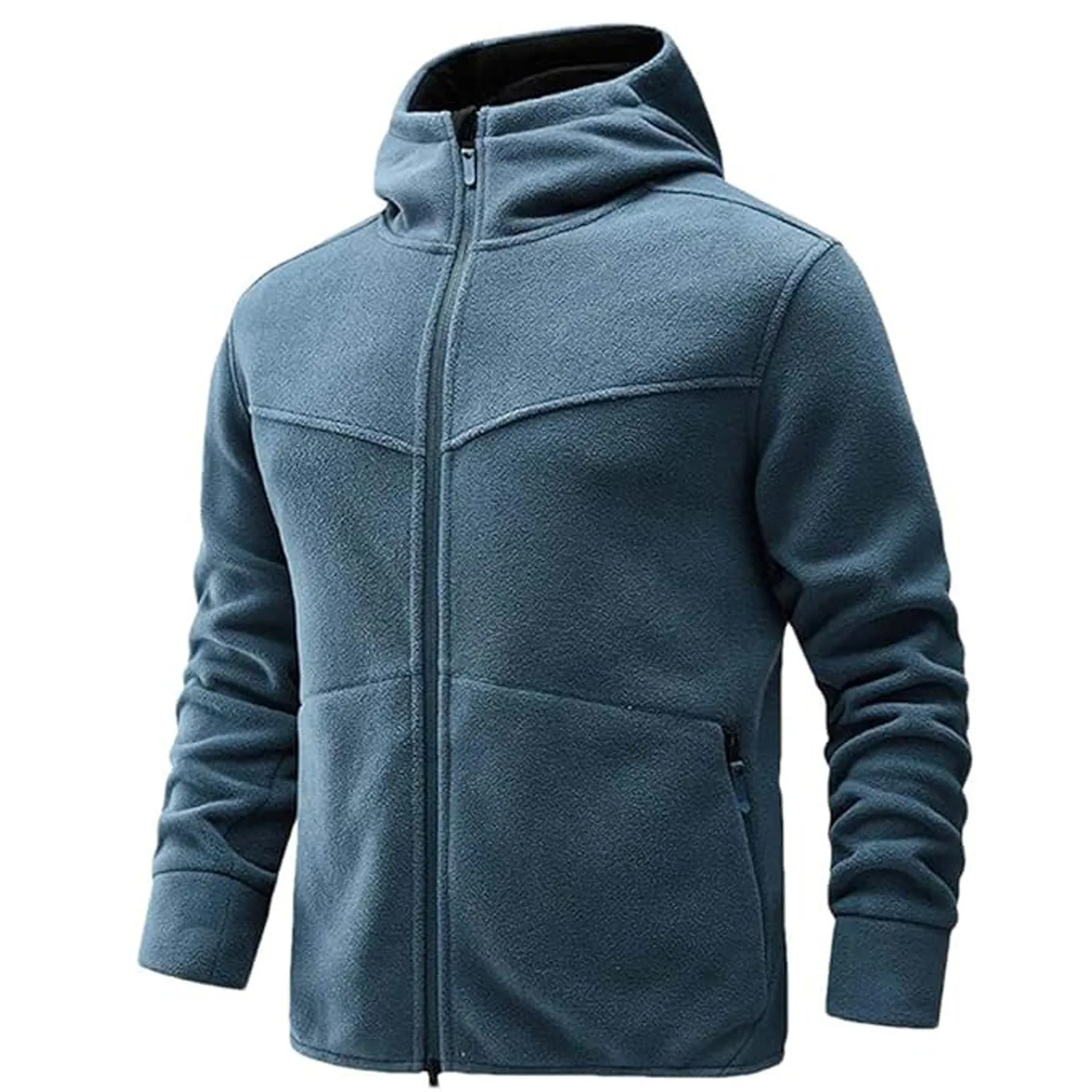 

Fleece Jacket Men Coat With Hood Zipper Thick Outwear Windproof Men's Jacket Mens 2x Jacket with Hood Mens Fleece Shirt Jacket