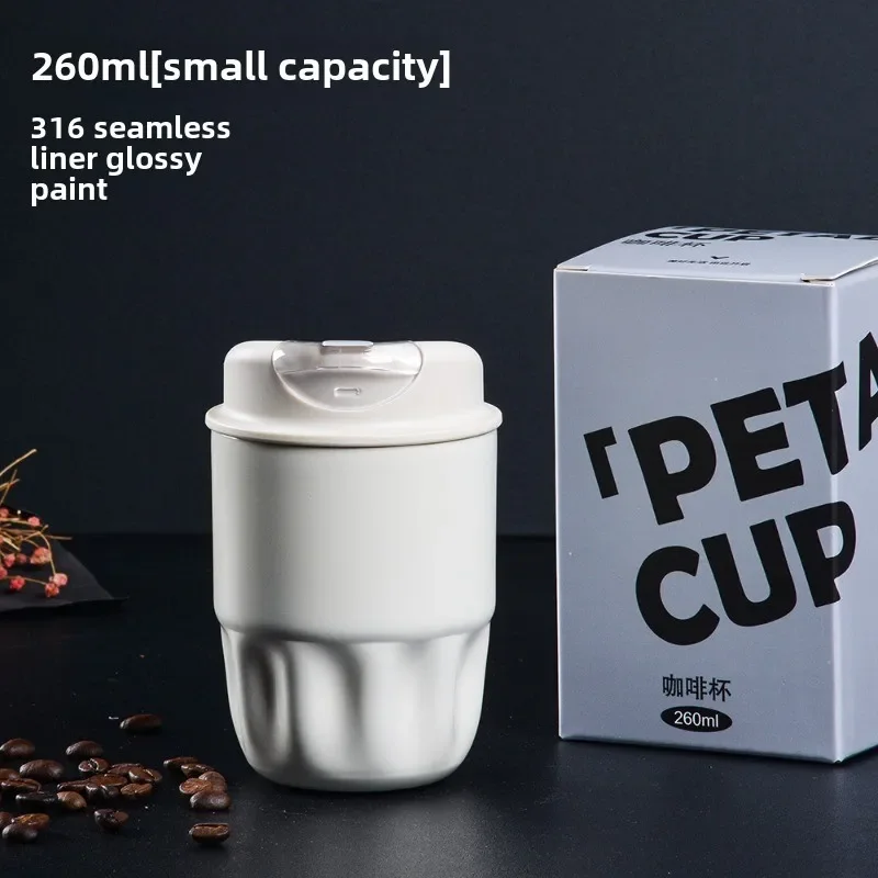 

Portable Travel Dual Drink Coffee Cup 316 Stainless Steel Insulated Cup Student High Beauty Straw Coffee Cup for Cafe Tea Water