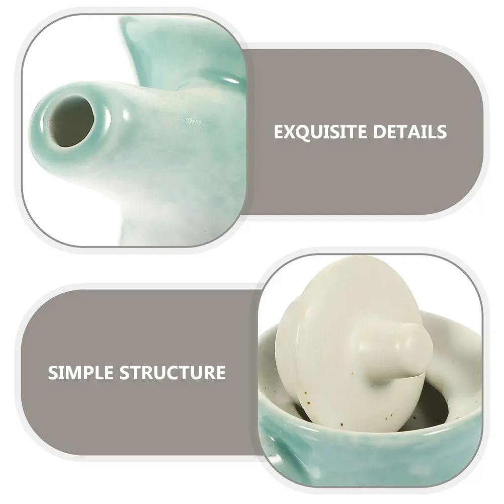 

2Pcs Ceramic Soy Sauce Bottle Vinegar Pot Condiment Dispenser Stylish Design Material Suitable for Kitchen